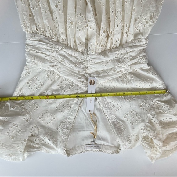 House of Harlow 1960 White eyelet button front puff sleeve midi dress - Picture 5 of 12